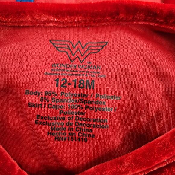 Wonder Woman DC Comics Little Girls Toddler Halloween Costume Size 12-18 M - Picture 5 of 8